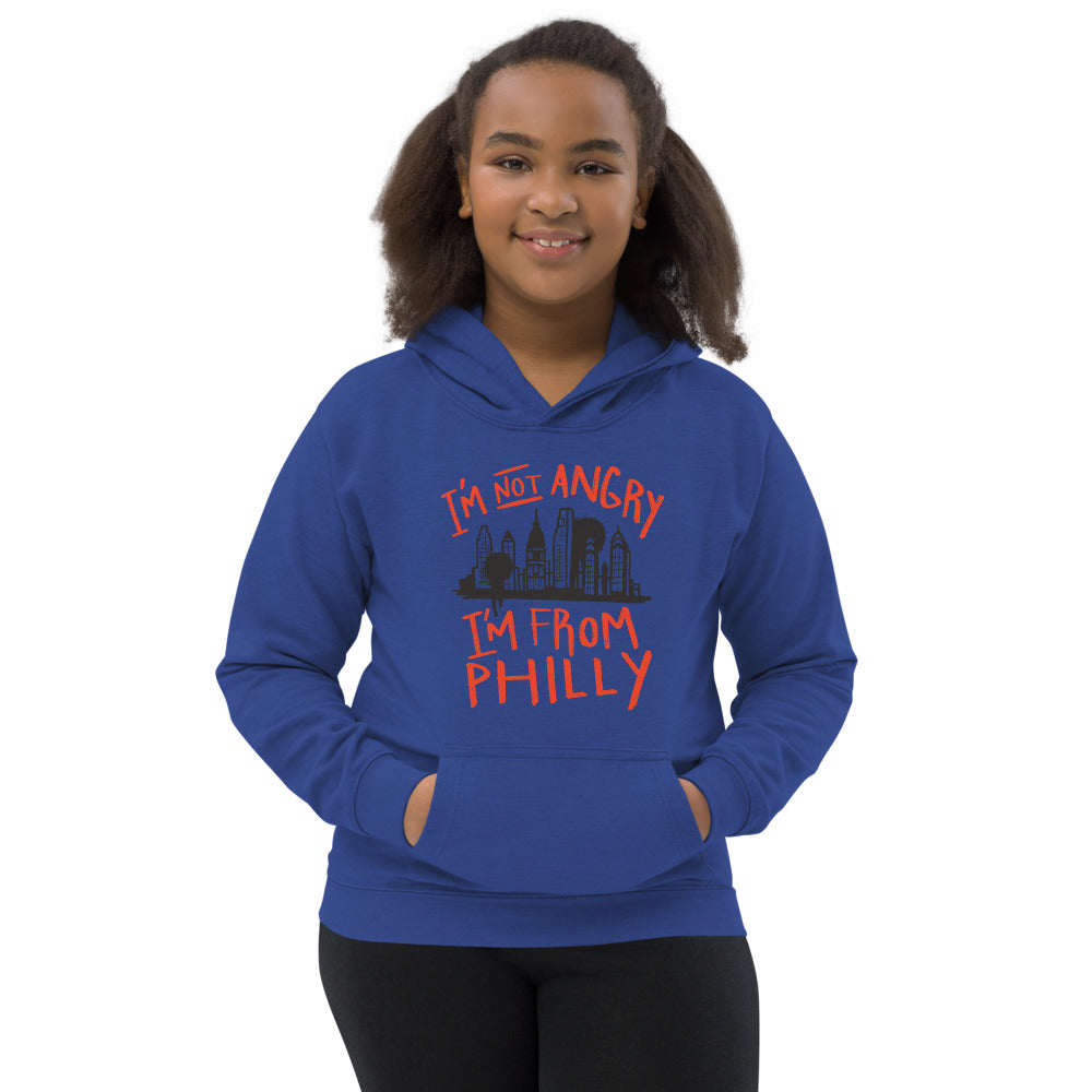 I'm Not Angry I'm From Philly Kids Hoodie