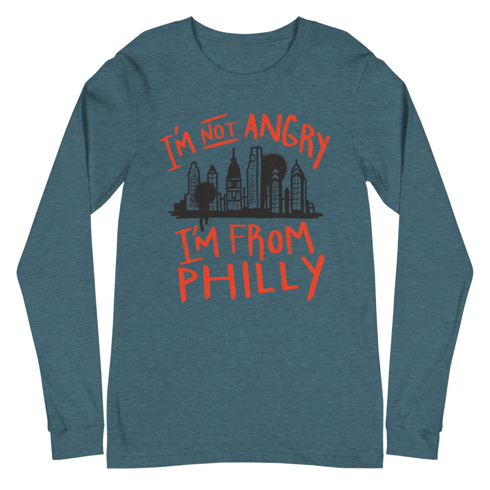 I’m not angry I’m from Philly Unisex Long Sleeve Tee